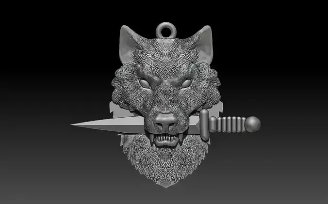 WOLF KNIFE PENDANT