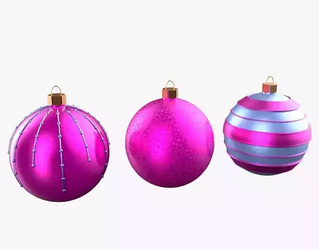 Christmas Tree Ornament Set2 - Pink LightBlue