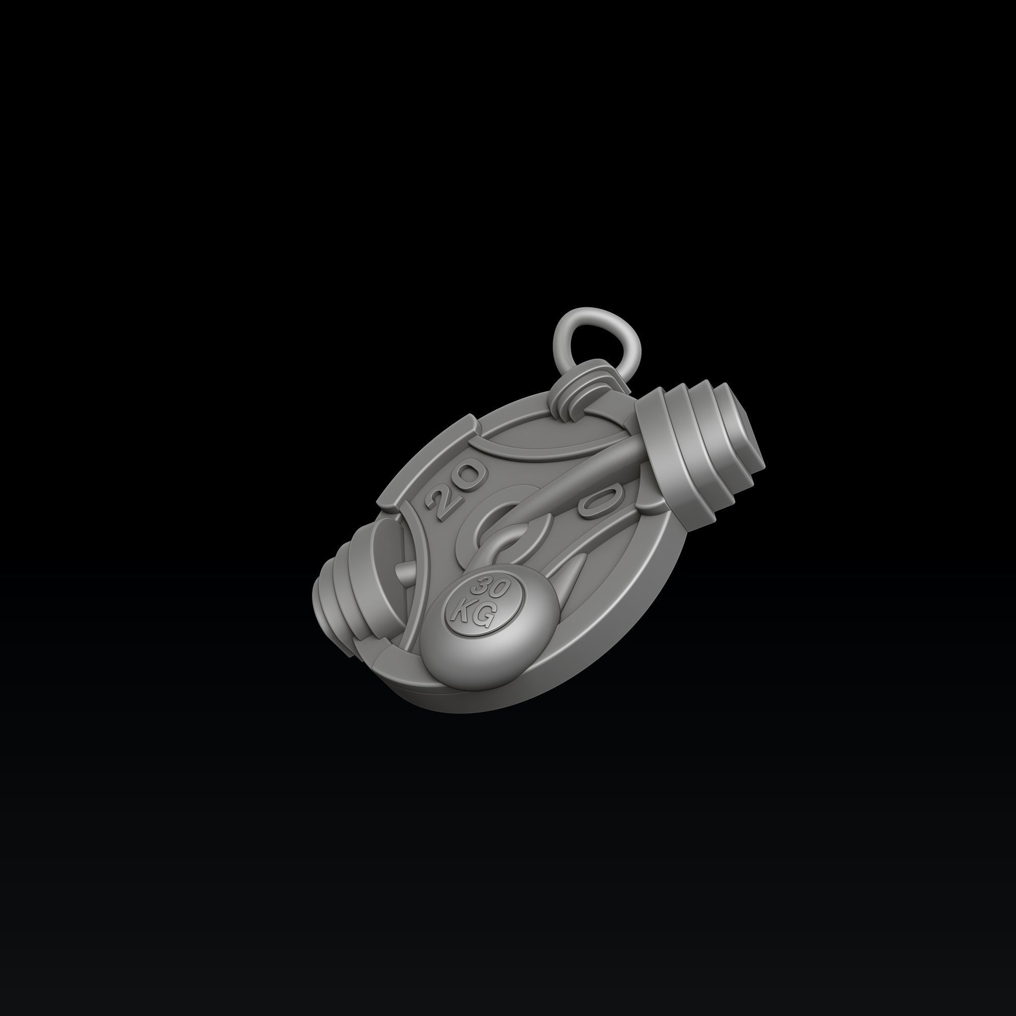 Gym Barbell Pendant 3D print model_5