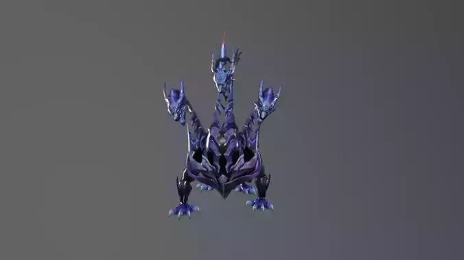 Three Head Dragon Blue