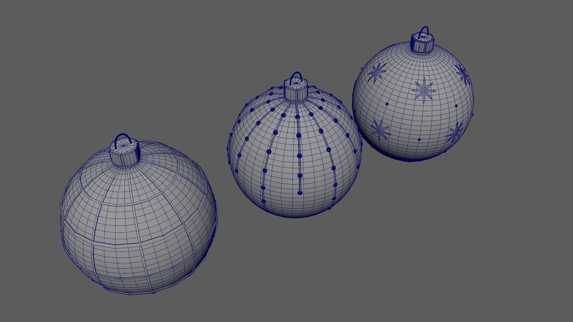 Christmas Tree Ornament Set4 - Pink LightBlue Low-poly 3D model_19