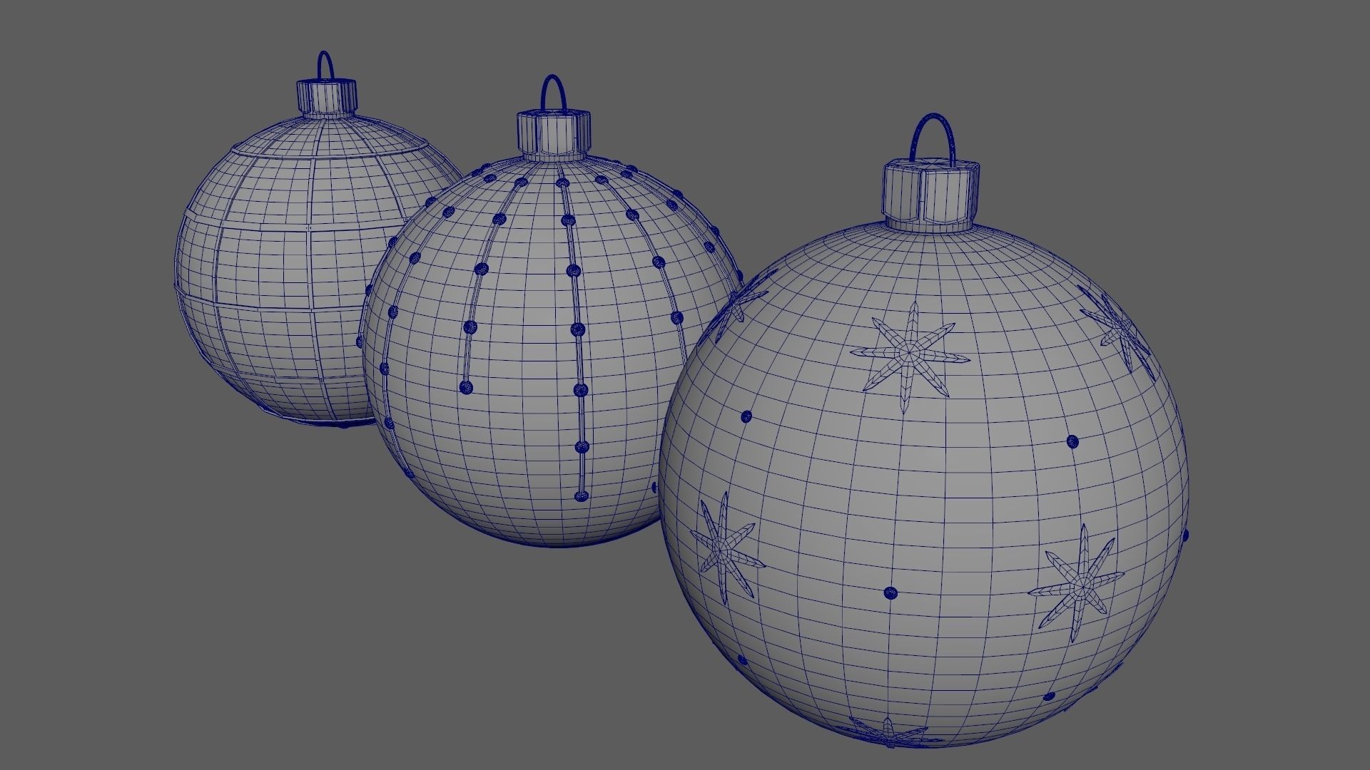 Christmas Tree Ornament Set4 - Pink LightBlue Low-poly 3D model_20