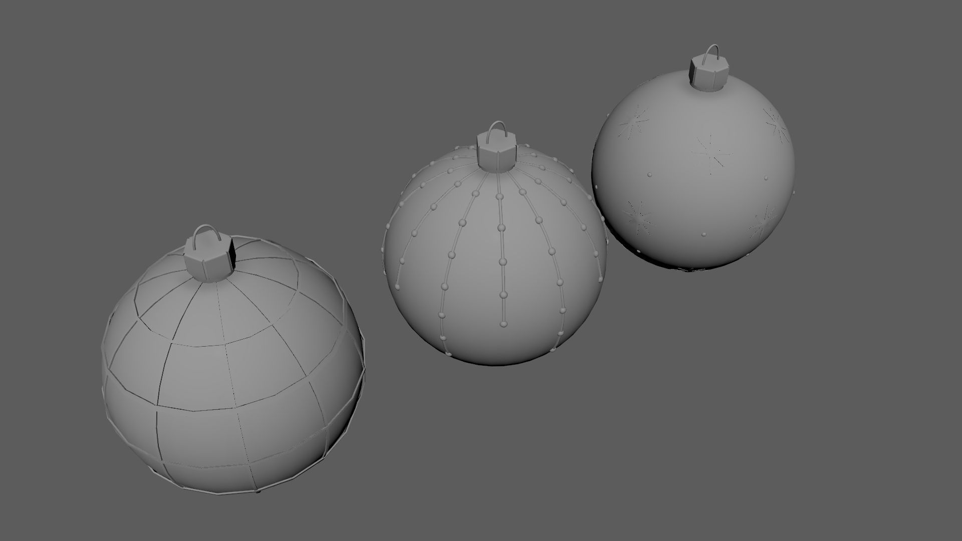 Christmas Tree Ornament Set4 - Pink LightBlue Low-poly 3D model_7