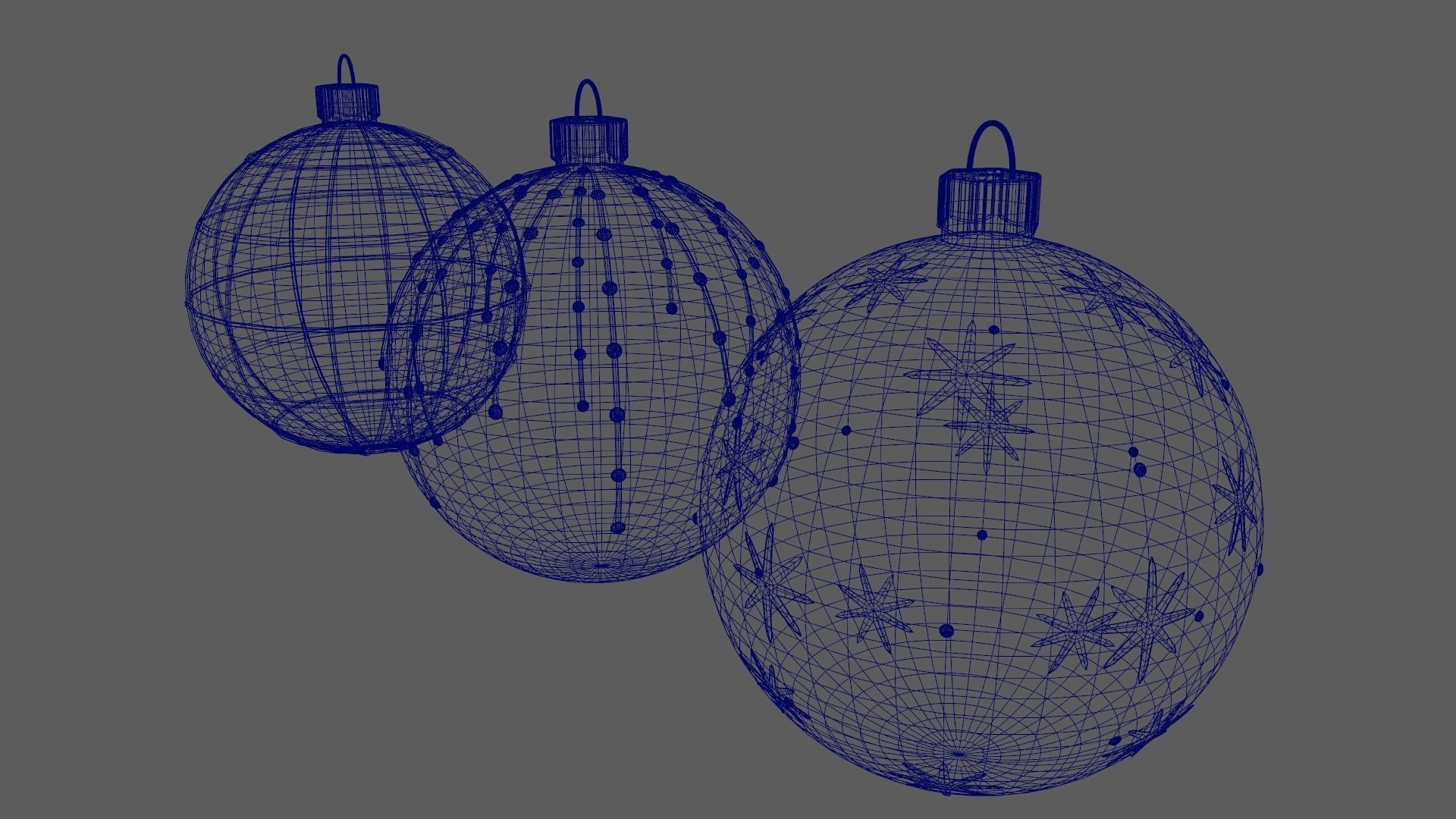 Christmas Tree Ornament Set4 - Pink LightBlue Low-poly 3D model_16