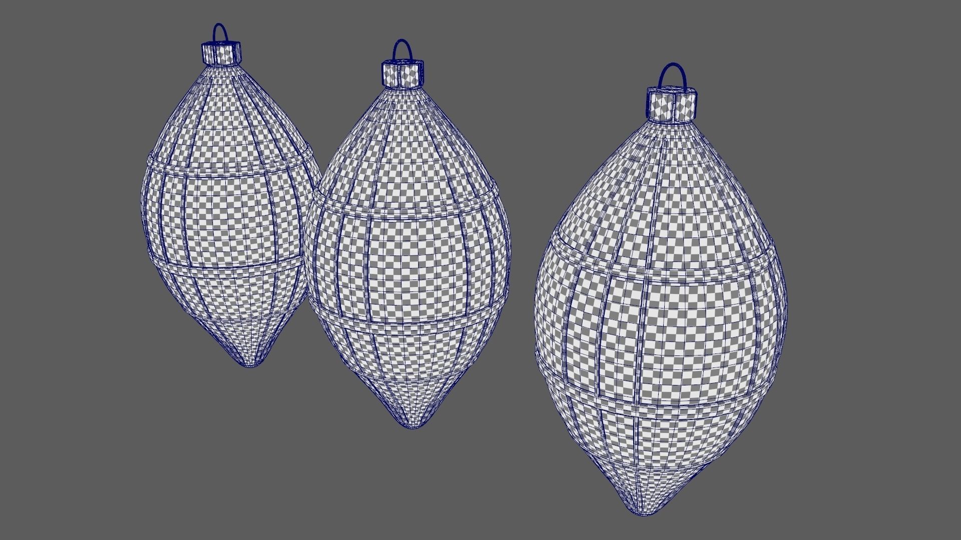 Christmas Tree Ornament Set6 - Pink LightBlue Low-poly 3D model_10