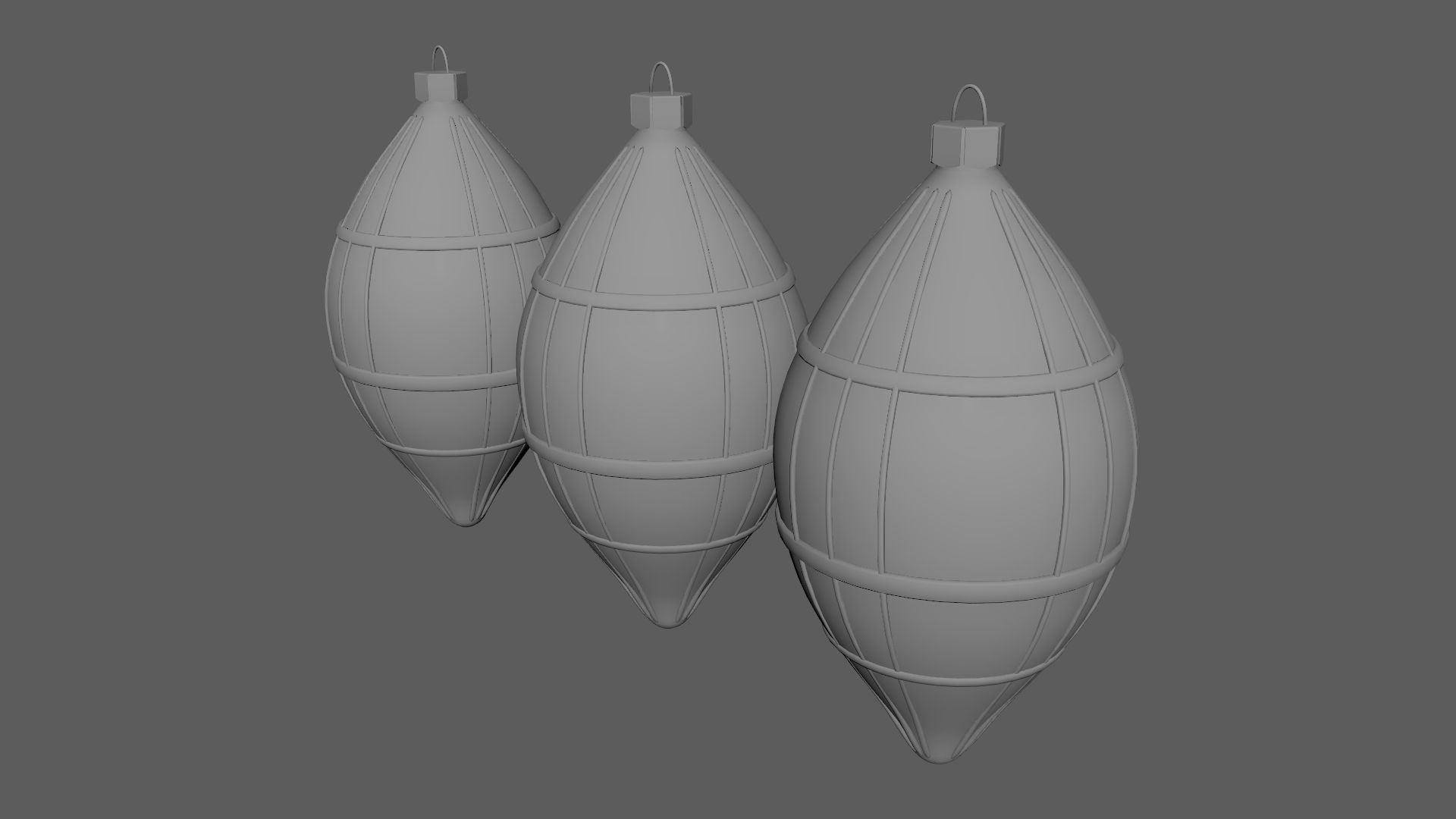 Christmas Tree Ornament Set6 - Pink LightBlue Low-poly 3D model_8