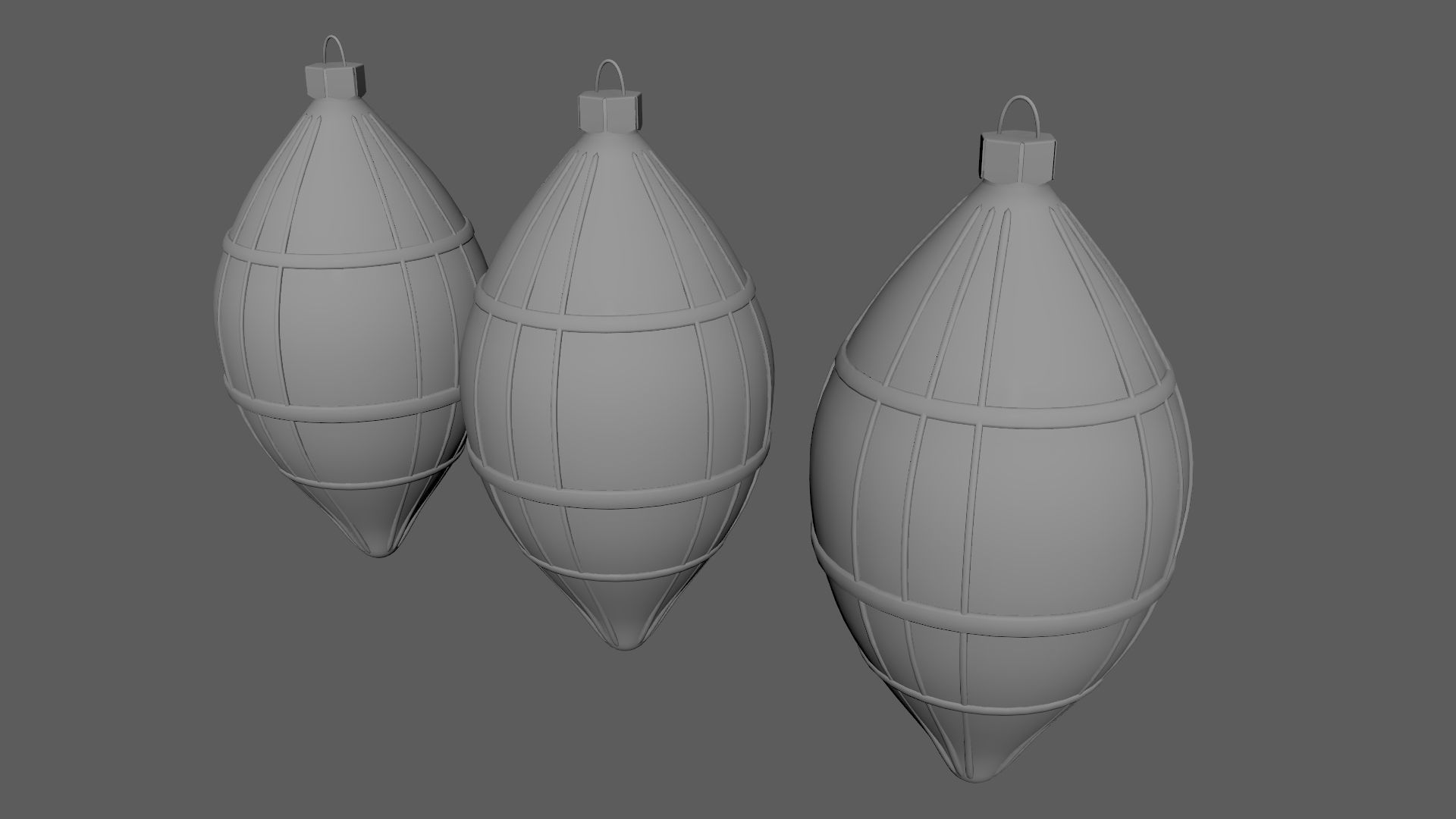 Christmas Tree Ornament Set6 - Pink LightBlue Low-poly 3D model_6