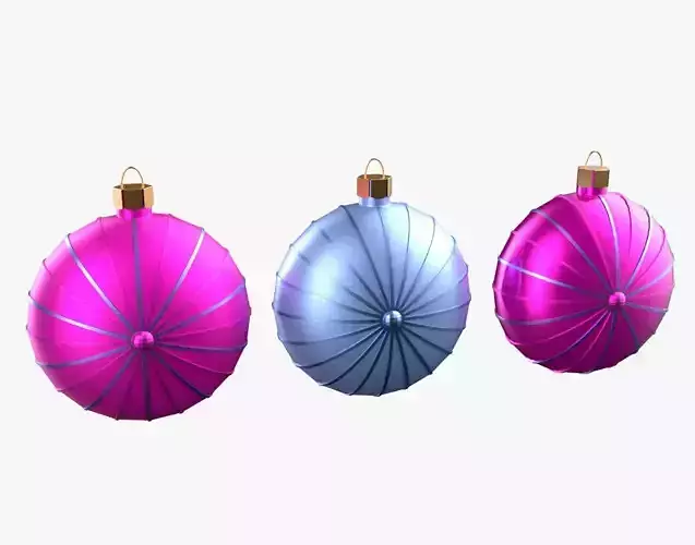 Christmas Tree Ornament Set7 - Pink LightBlue