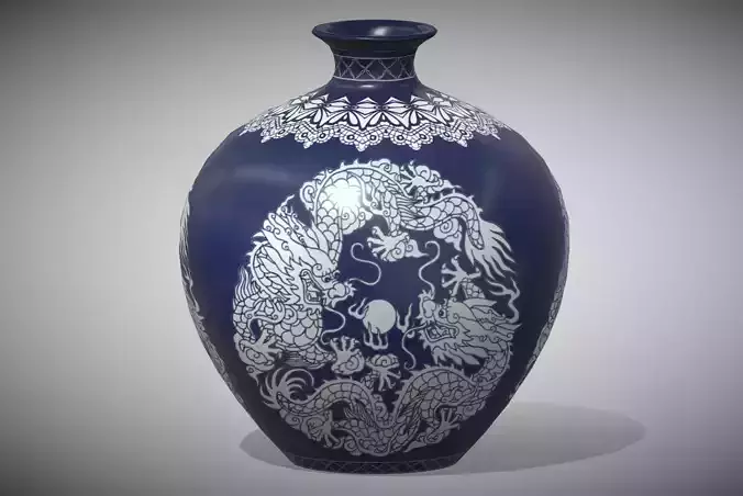 Chinese vase with dragons