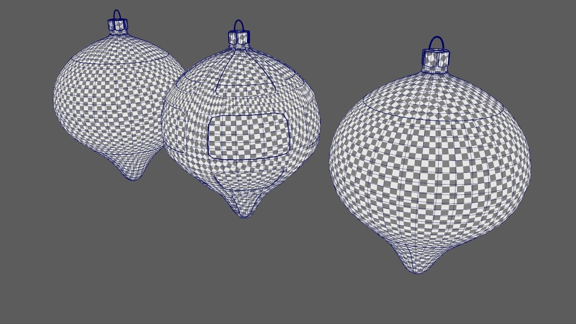 Christmas Tree Ornament Set8 - Pink LightBlue Low-poly 3D model_10