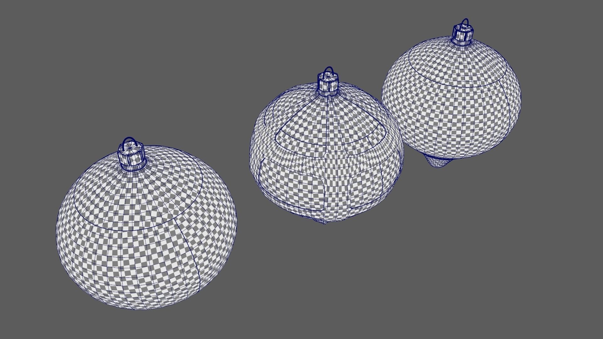 Christmas Tree Ornament Set8 - Pink LightBlue Low-poly 3D model_11