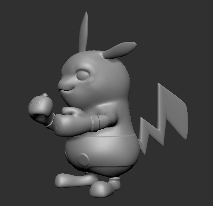 Pikachu in boxing gloves 3D Print ready model 3D print model 3D print model_5