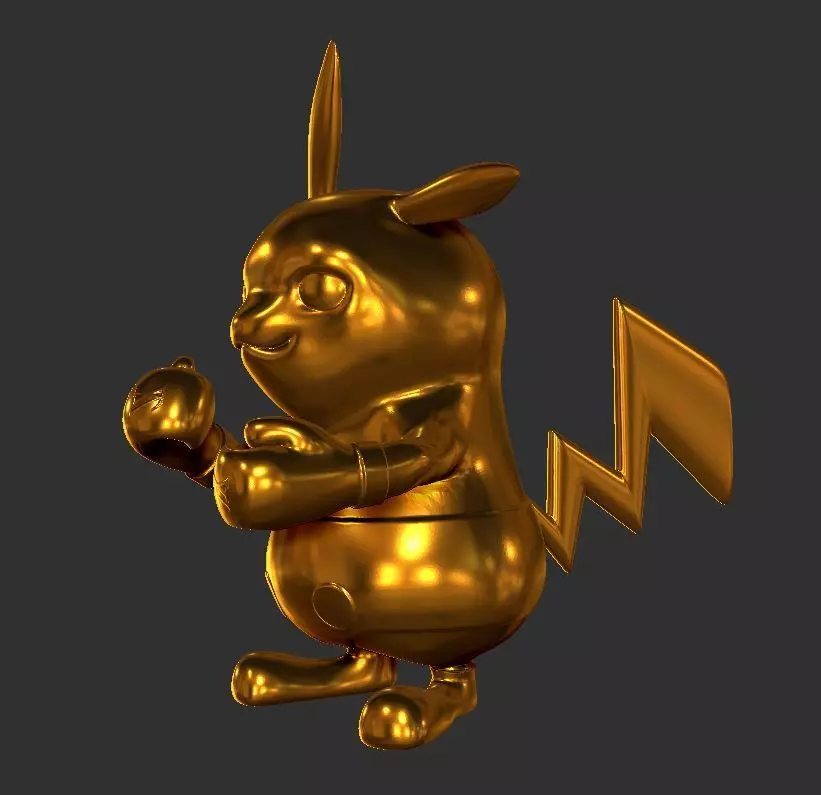 Pikachu in boxing gloves 3D Print ready model 3D print model 3D print model_0