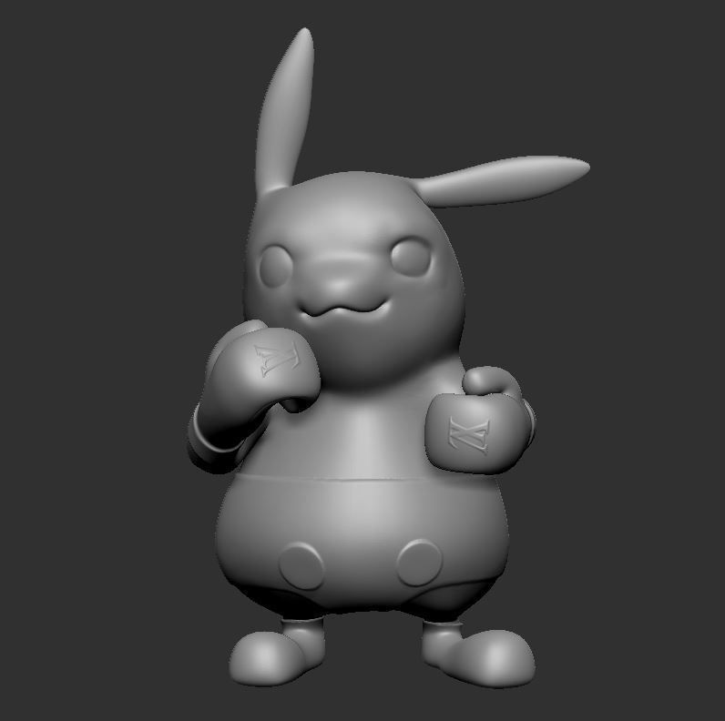 Pikachu in boxing gloves 3D Print ready model 3D print model 3D print model_4