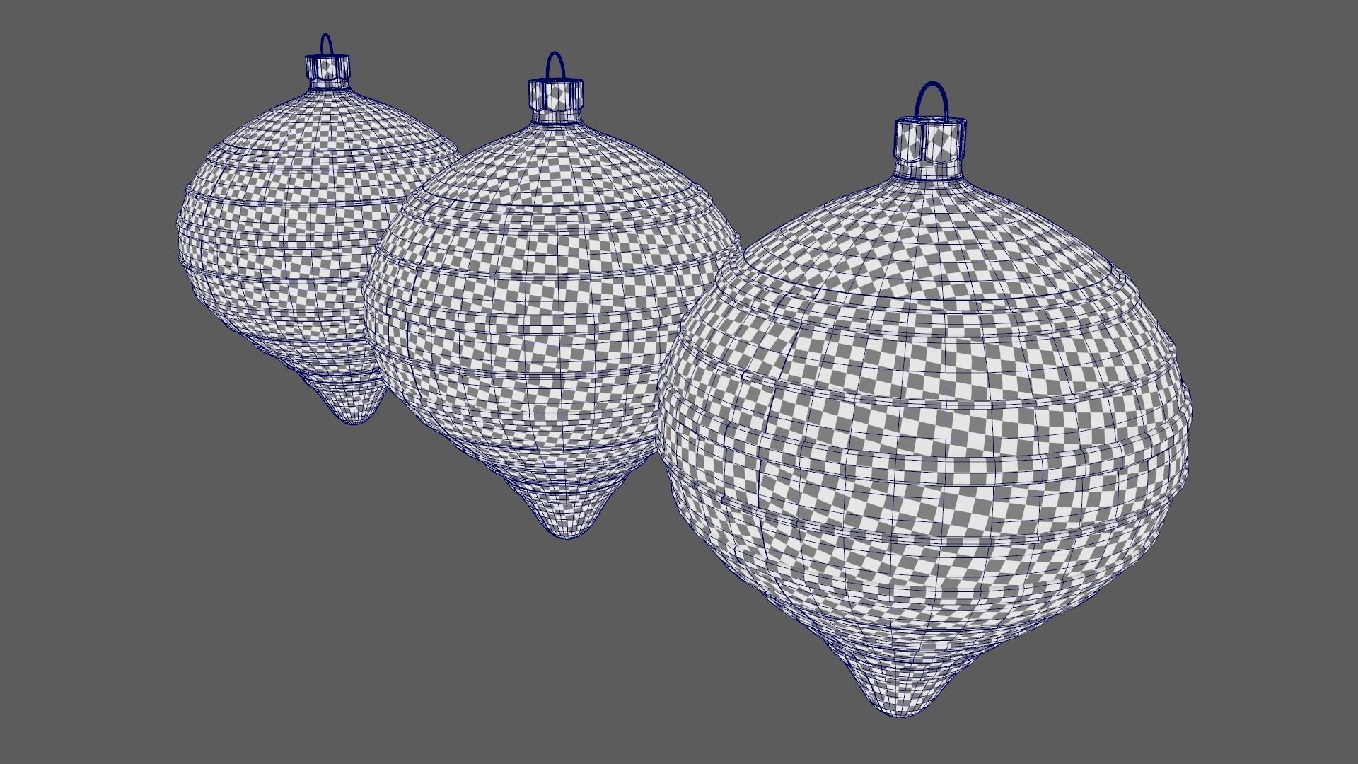 Christmas Tree Ornament Set9 - Pink LightBlue Low-poly 3D model_12