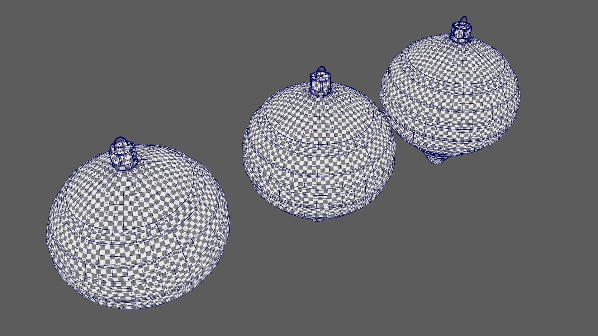 Christmas Tree Ornament Set9 - Pink LightBlue Low-poly 3D model_11