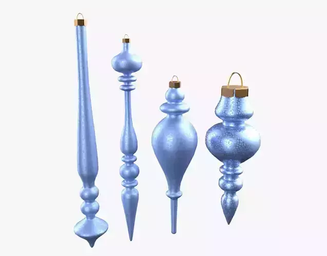 Christmas Tree Ornament Set11 - Pink LightBlue