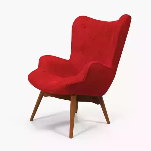 Red Velvet Lounge Chair