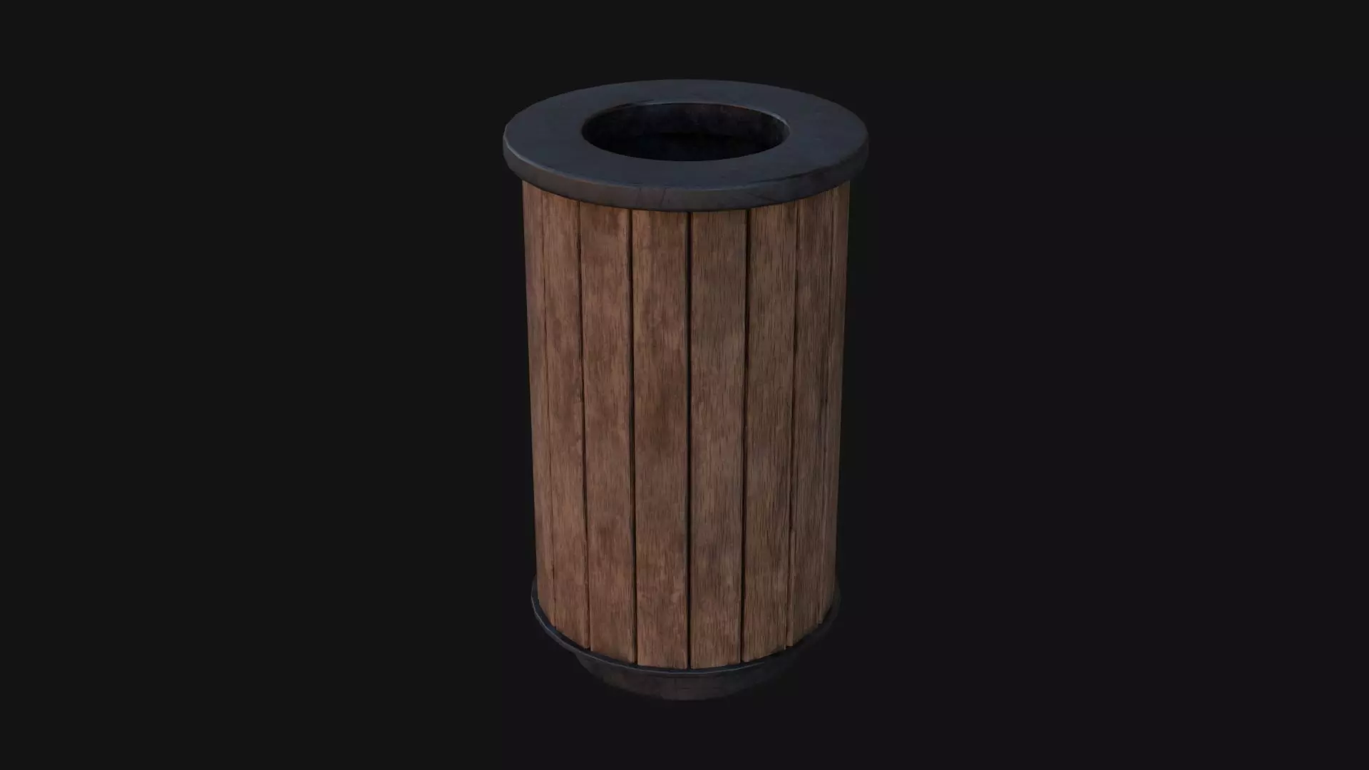 Street Trash Can Low-poly 3D model_0