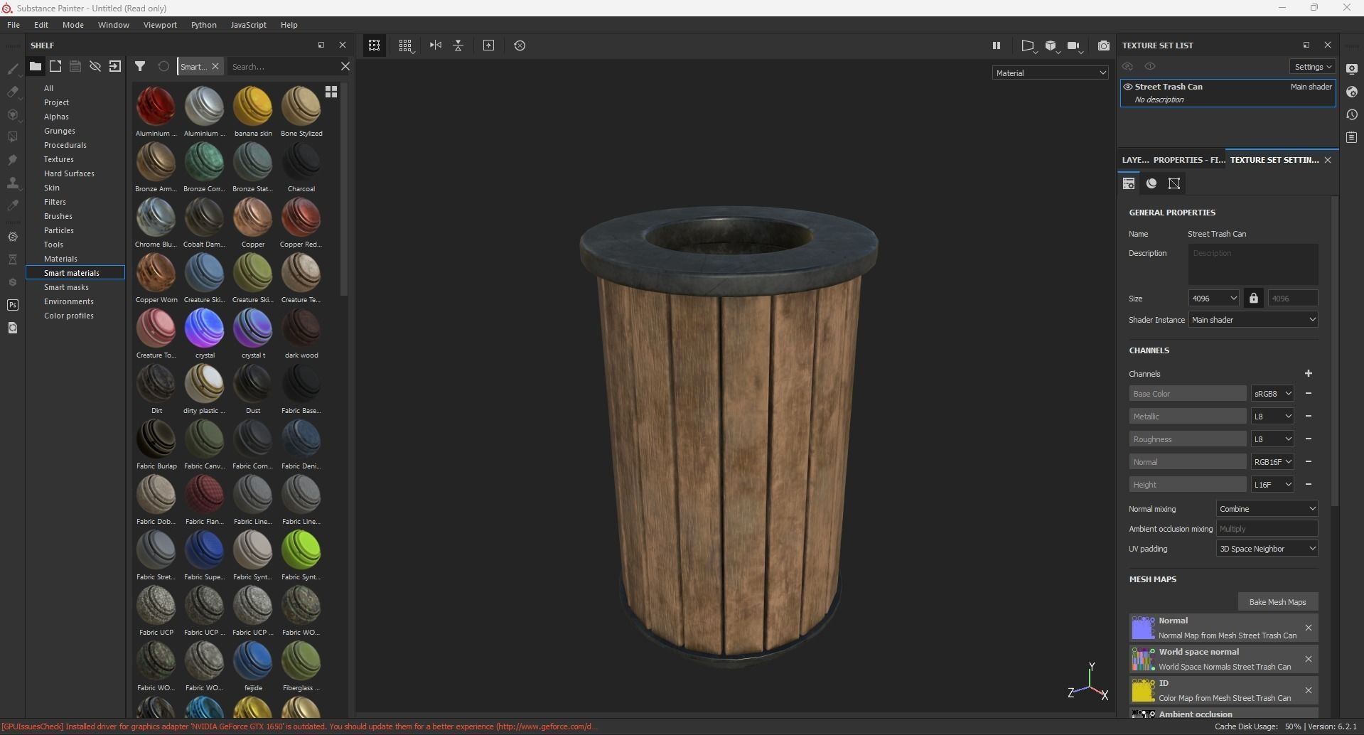 Street Trash Can Low-poly 3D model_6
