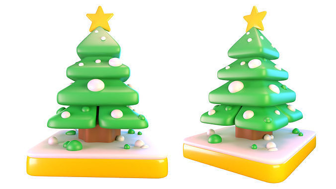 Animated Christmas Tree  Low-poly 3D model