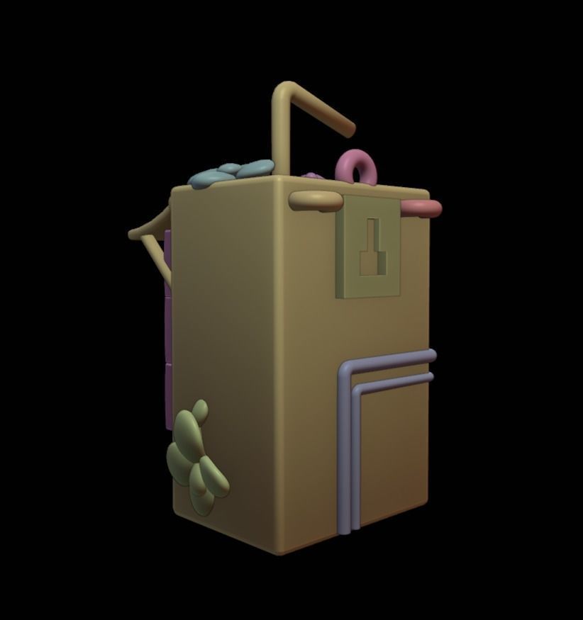 JUICE BOX   CUTE BIRDHOUSE  3D print model_3