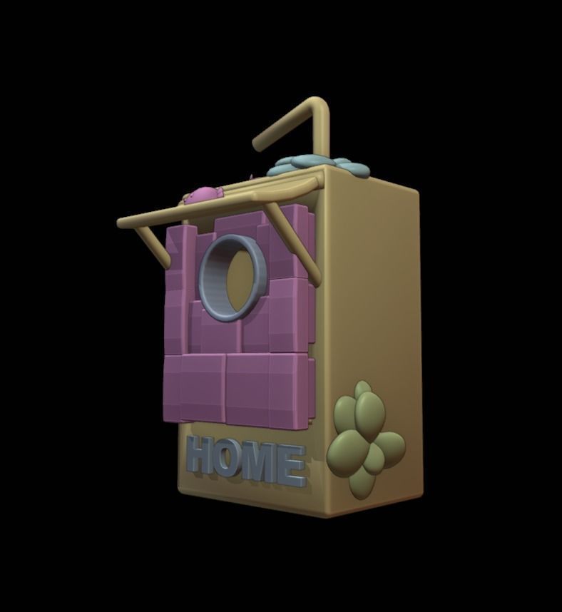 JUICE BOX   CUTE BIRDHOUSE  3D print model_2