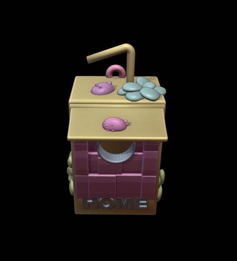 JUICE BOX   CUTE BIRDHOUSE  3D print model_5