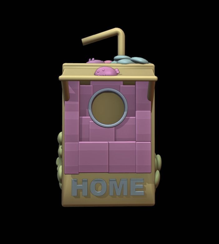 JUICE BOX   CUTE BIRDHOUSE  3D print model_1