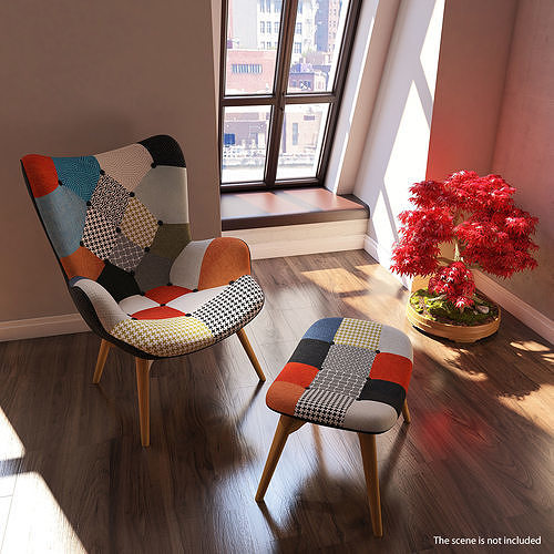 Grant Featherston Lounge Chair Patchwork 3D model 3