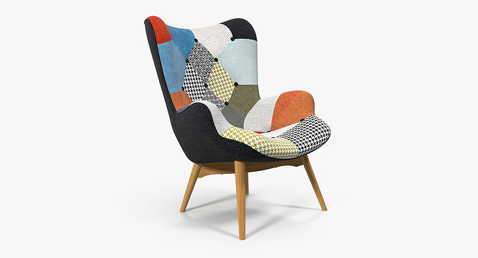 Grant Featherston Lounge Chair Patchwork 3D model 2