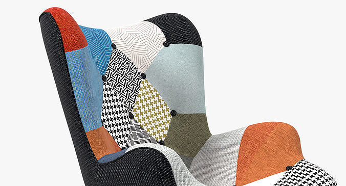 Grant Featherston Lounge Chair Patchwork 3D model 7