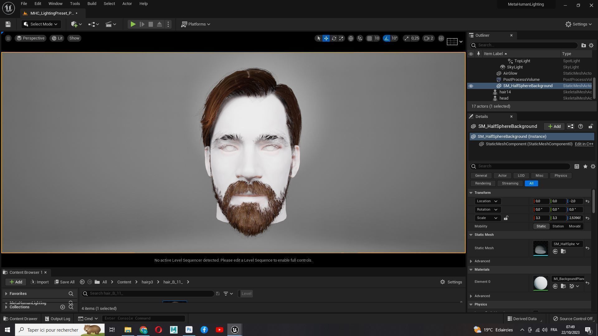 Classic Side Part Hair - Mustache - Beard Low-Poly Low-poly 3D model_20