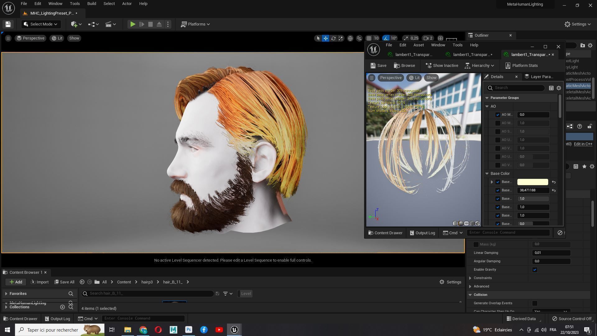 Classic Side Part Hair - Mustache - Beard Low-Poly Low-poly 3D model_22