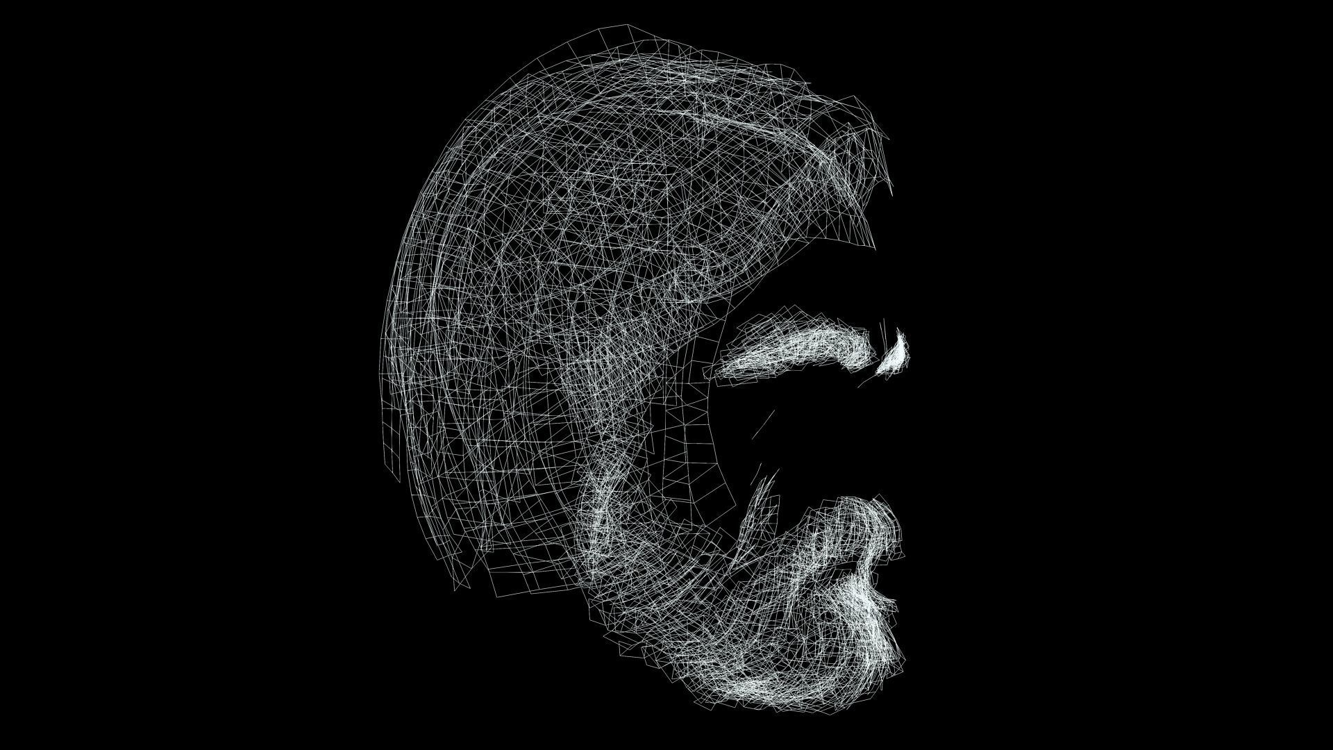 Classic Side Part Hair - Mustache - Beard Low-Poly Low-poly 3D model_13