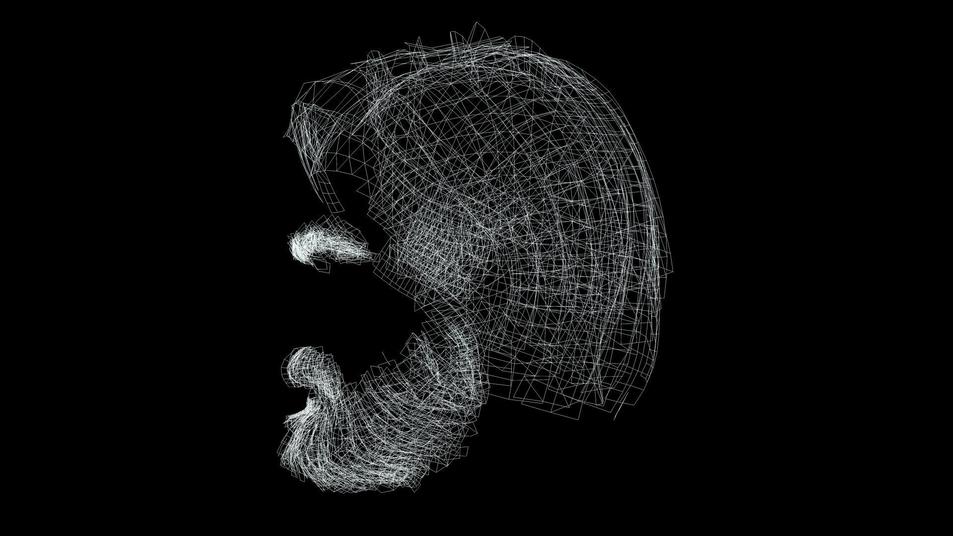 Classic Side Part Hair - Mustache - Beard Low-Poly Low-poly 3D model_14