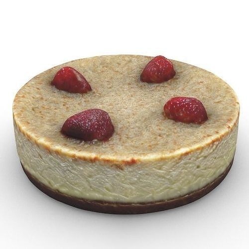 Ultra Realistic Strawberry Cheesecake 3D model