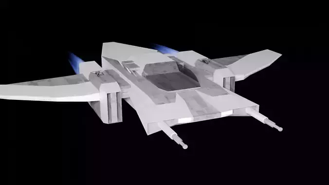 Small spaceship with moving jet trail