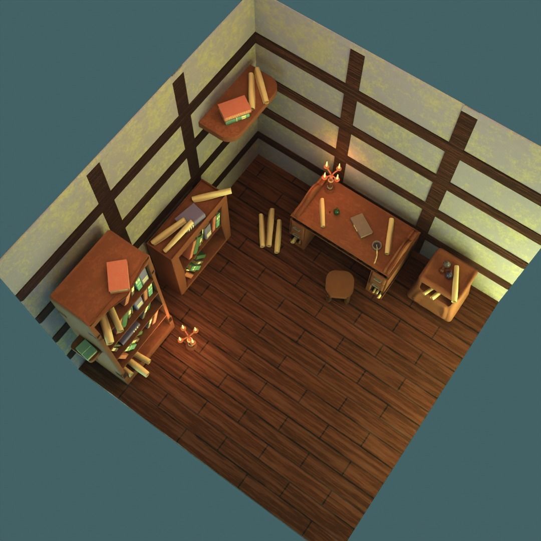 Stylized Room Free 3D model_4
