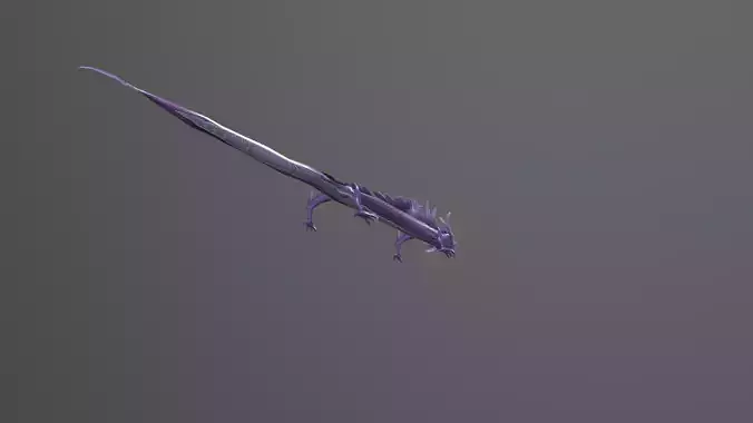 Purple Dragon Fantasy Low-poly 3D model
