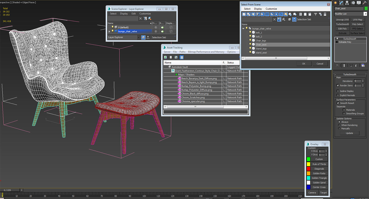 Grant Featherston Contour Style Chair Orange 3D model_14