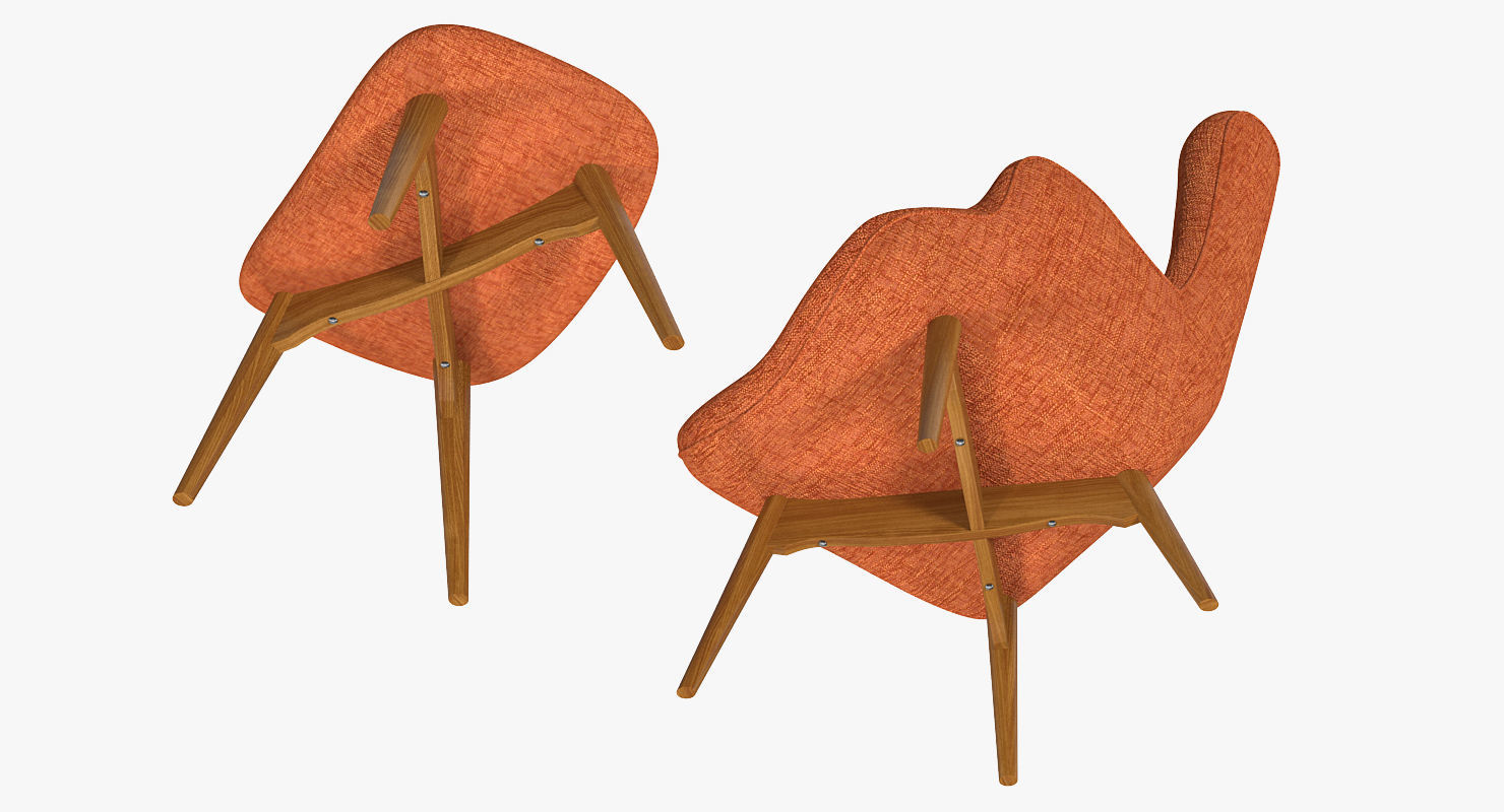 Grant Featherston Contour Style Chair Orange 3D model_9
