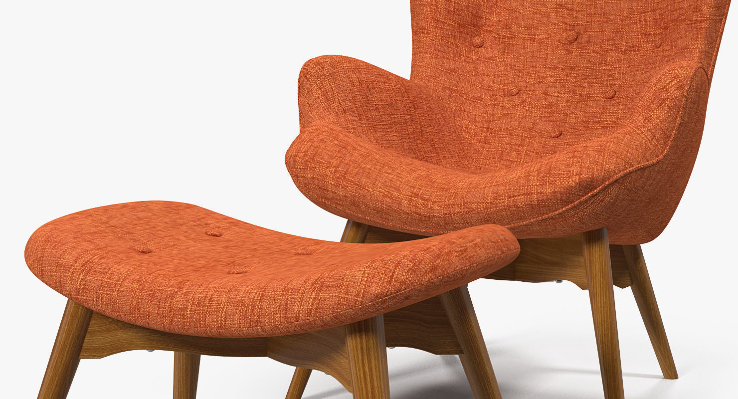 Grant Featherston Contour Style Chair Orange 3D model_7
