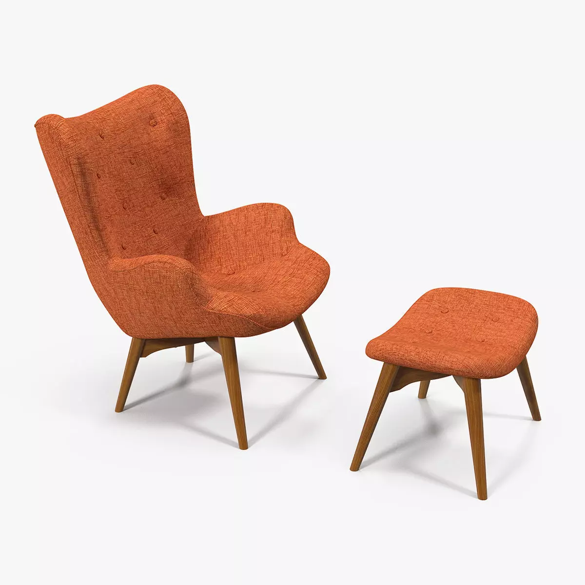 Grant Featherston Contour Style Chair Orange 3D model_0