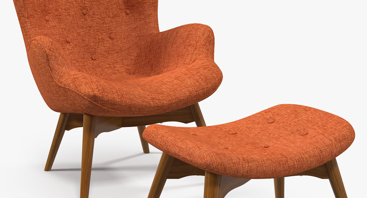 Grant Featherston Contour Style Chair Orange 3D model_6