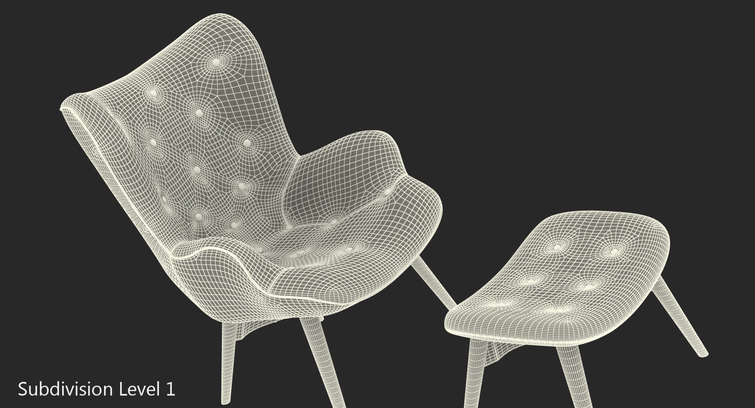 Grant Featherston Contour Style Chair Orange 3D model_11