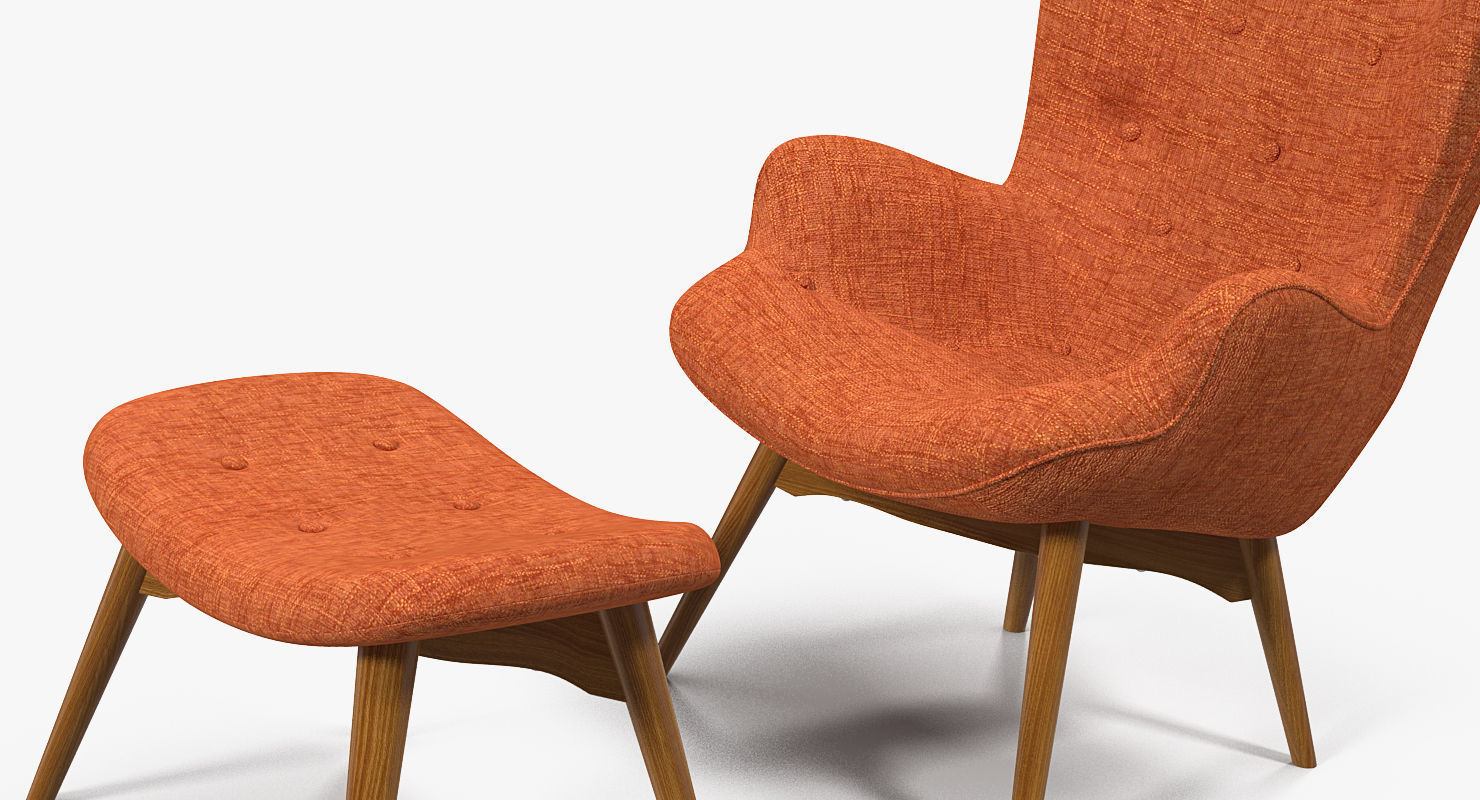 Grant Featherston Contour Style Chair Orange 3D model_8
