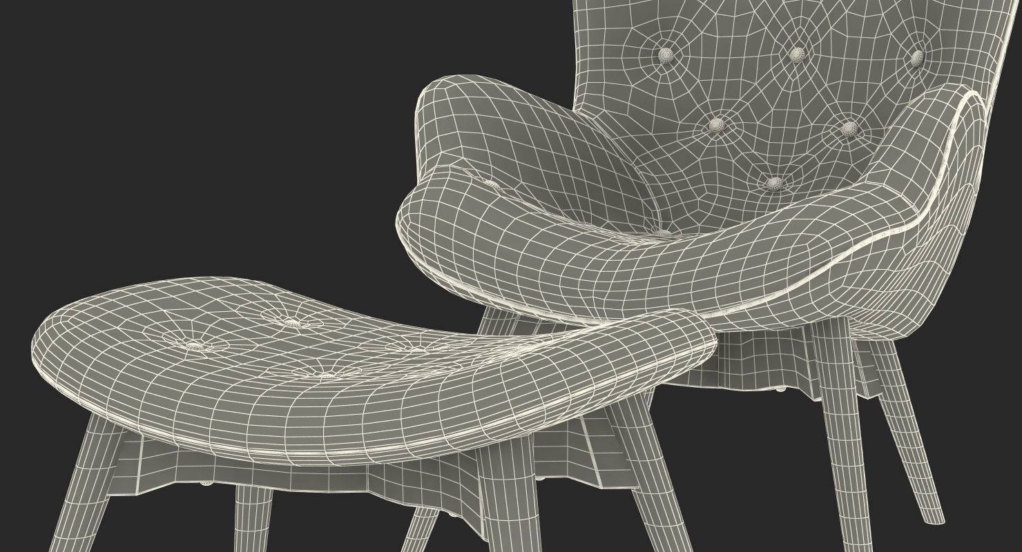 Grant Featherston Contour Style Chair Orange 3D model_17