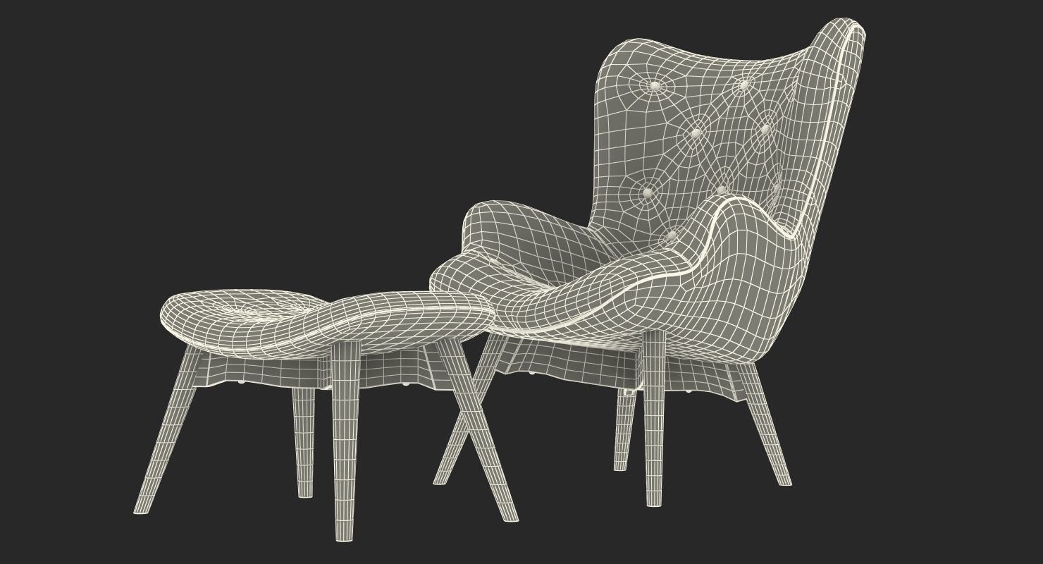 Grant Featherston Contour Style Chair Orange 3D model_15