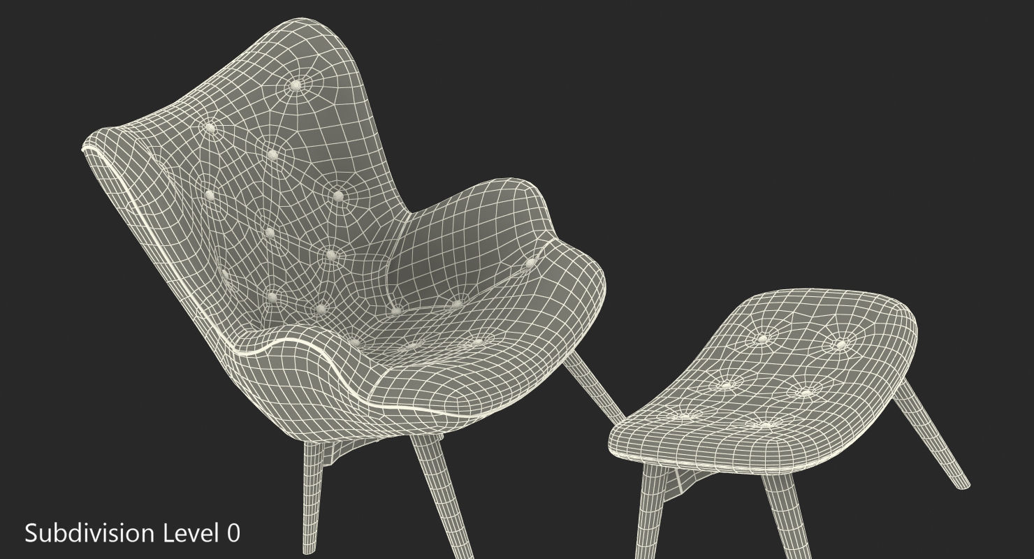 Grant Featherston Contour Style Chair Orange 3D model_10